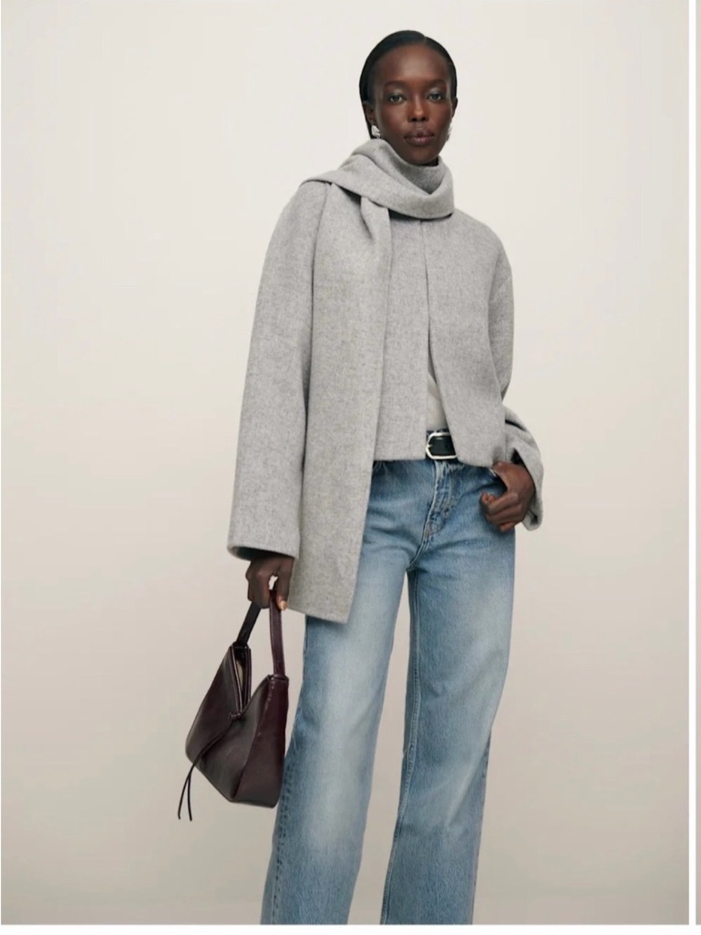 Reformation Porter Cropped Jacket- light gray